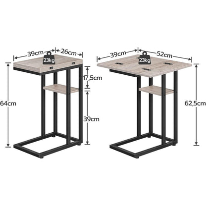 HOOBRO C-Form Klappbarer Beistelltisch mit Lagerregal