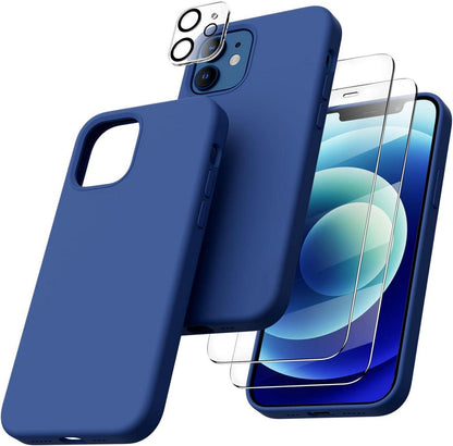 iPhone 12/12 Pro 6,1 Silikon Case + Schutzfolie + Kameraschutz