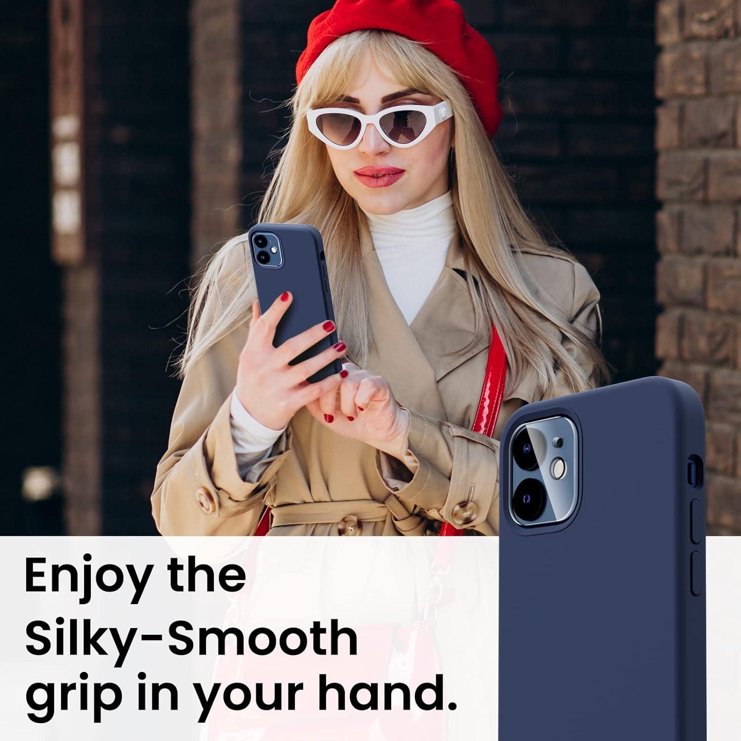 Silikon Case + Schutzfolie + Kameraschutz für iPhone 12/12 Pro