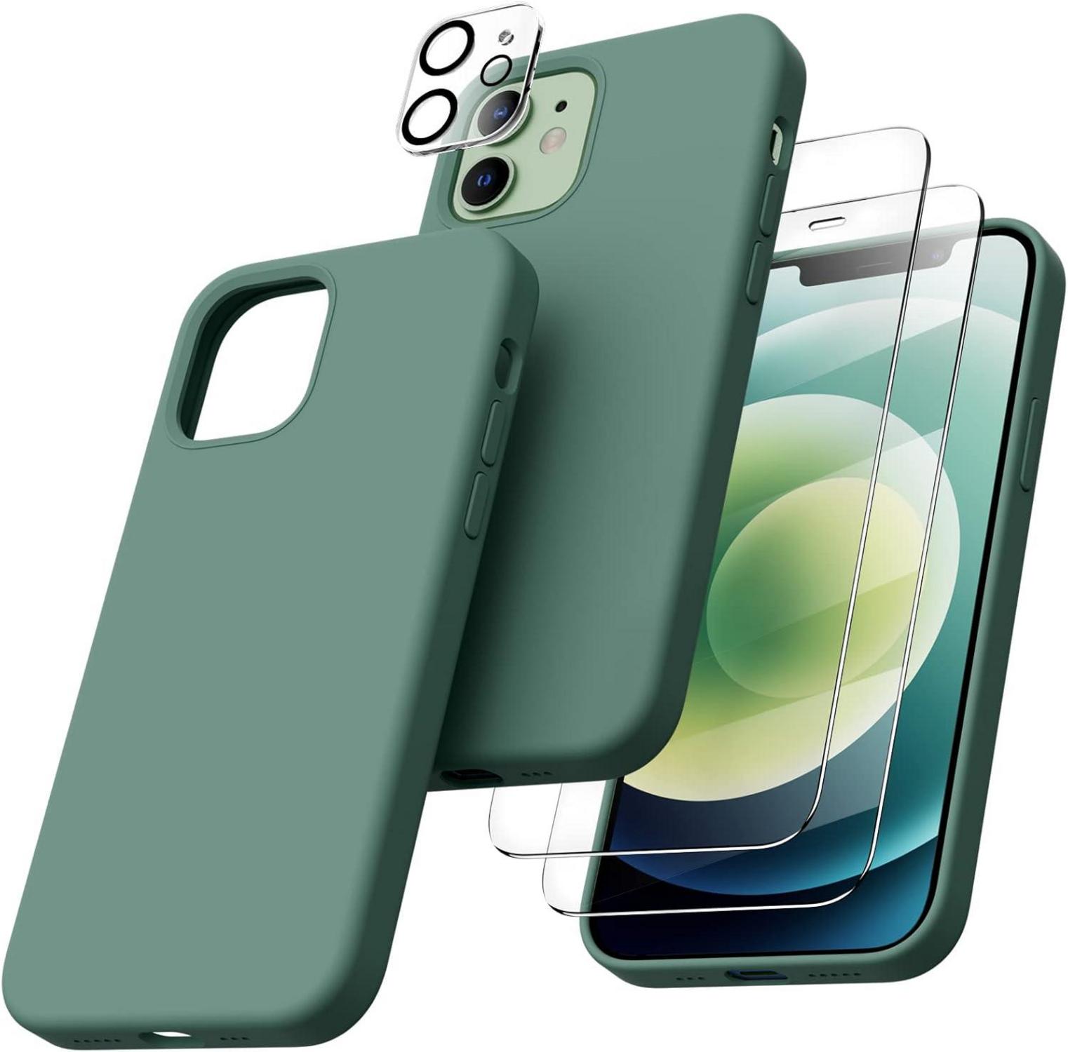 iPhone 12 5-in-1 Silikon Case mit Schutzfolie und Kameraschutz