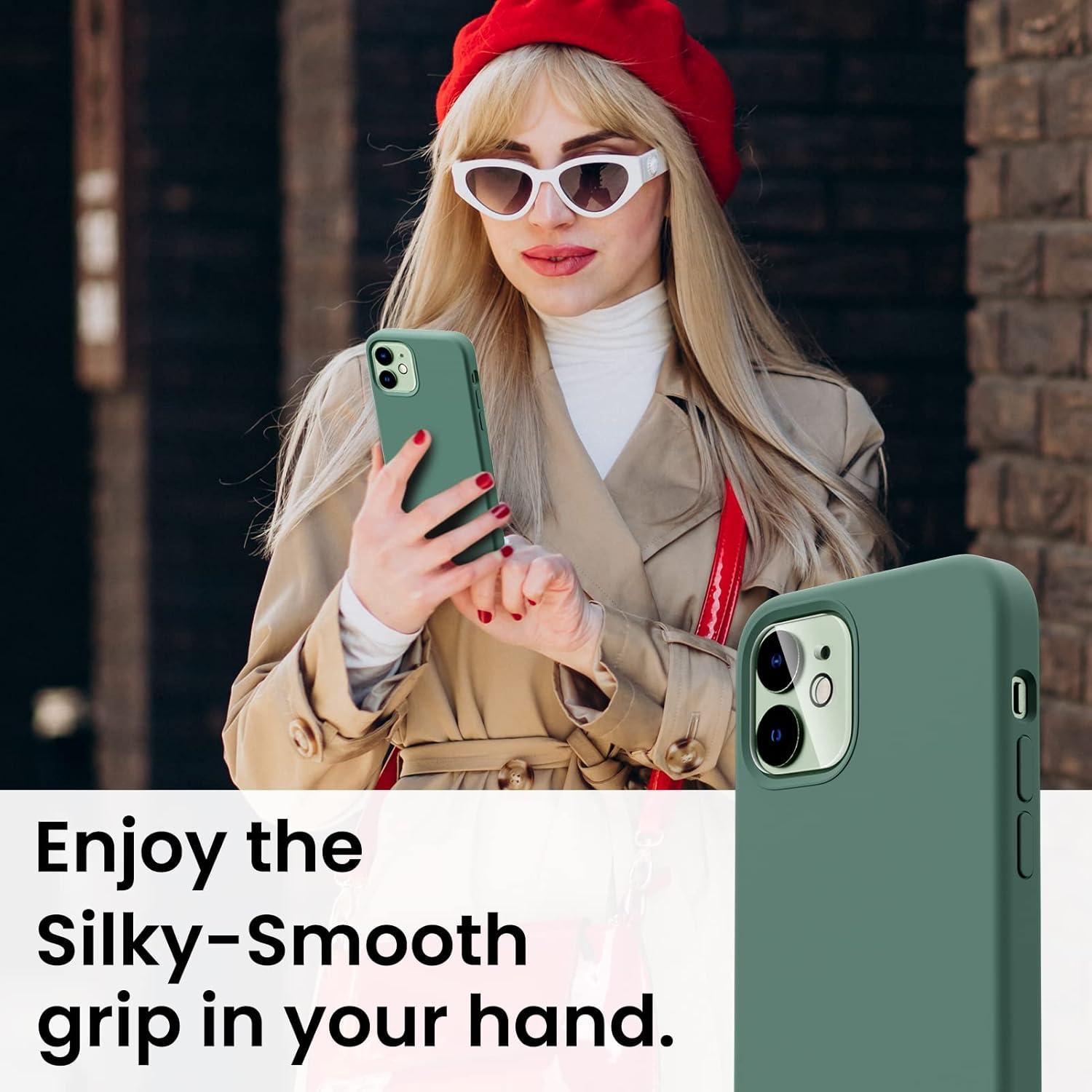 Silikon Case für iPhone 12/12 Pro 6,1 Schutz Set: Hülle + 2 x Folie