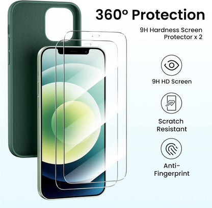 Schutzhülle für iPhone 12/12 Pro 6,1 Zoll: Silikon Case + Schutzfolie