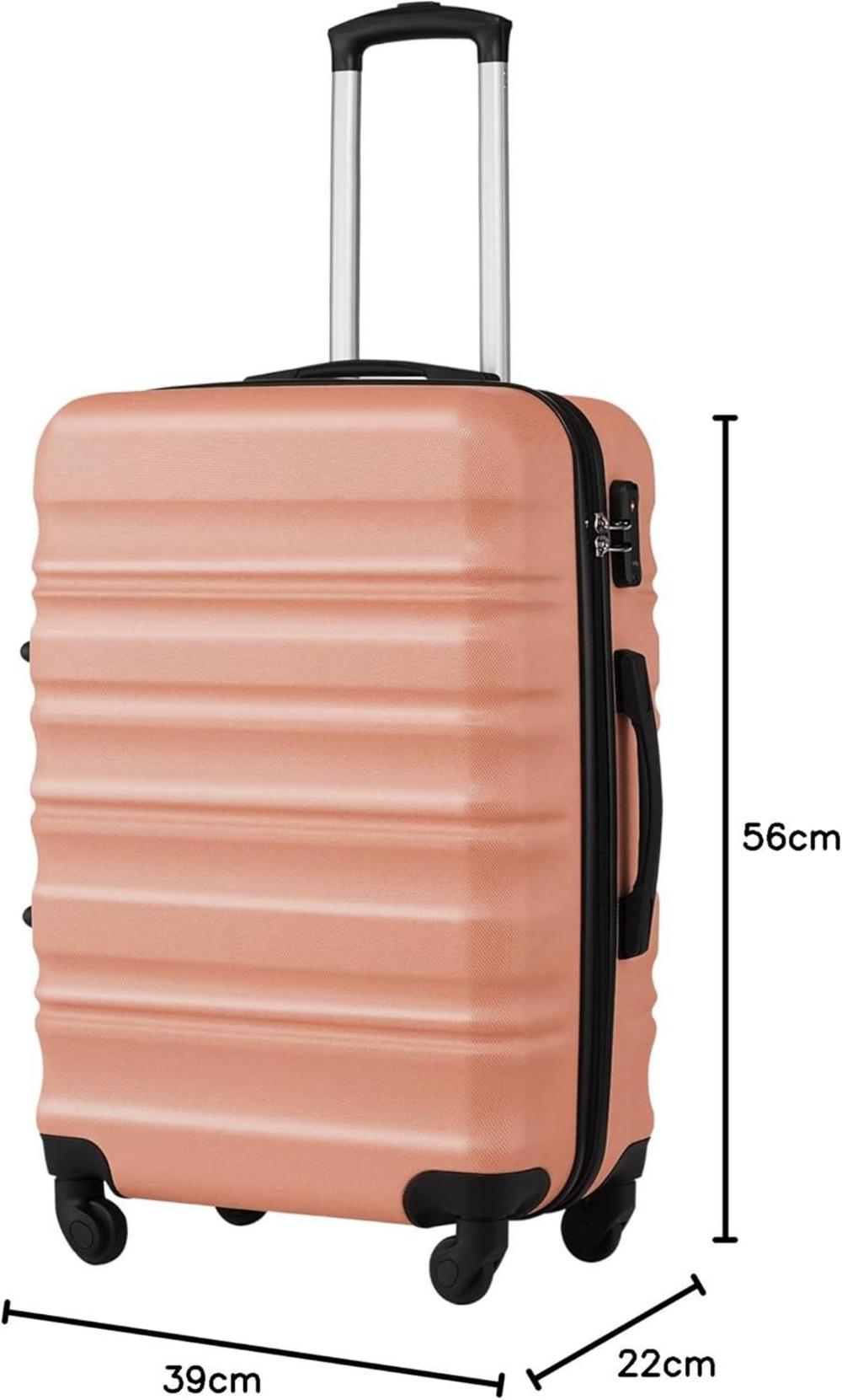 COOLIFE Hartschalen-Koffer Trolley Rollkoffer mit TSA-Schloss (Kirschblüte