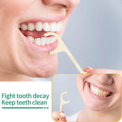 Eco-friendly Vegan Dental Floss Picks 100 Pack