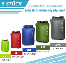 Wasserdichte Trockenbeutel Set 5-teilig für Outdoor