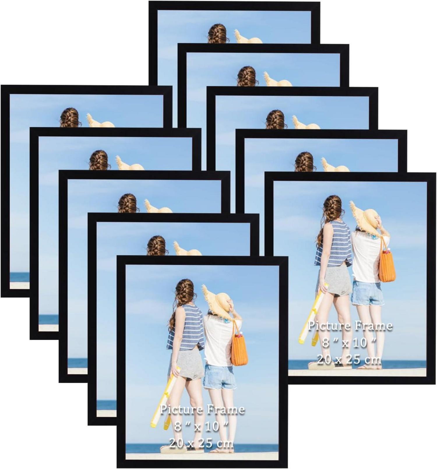 Bilderrahmen Set 10-teilig 13x18 cm Schwarz, Beige Passepartout