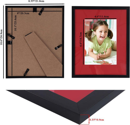 Bilderrahmen Set 10-teilig 13x18 cm Schwarz, Beige Passepartout