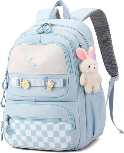 JANSBEN Schulranzen Jungen Mädchen Teenager Schultasche Blau Nylon 21L