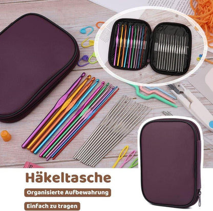 60-teiliges Häkelnadel-Set mit Aufbewahrungsbox, ergonomische
