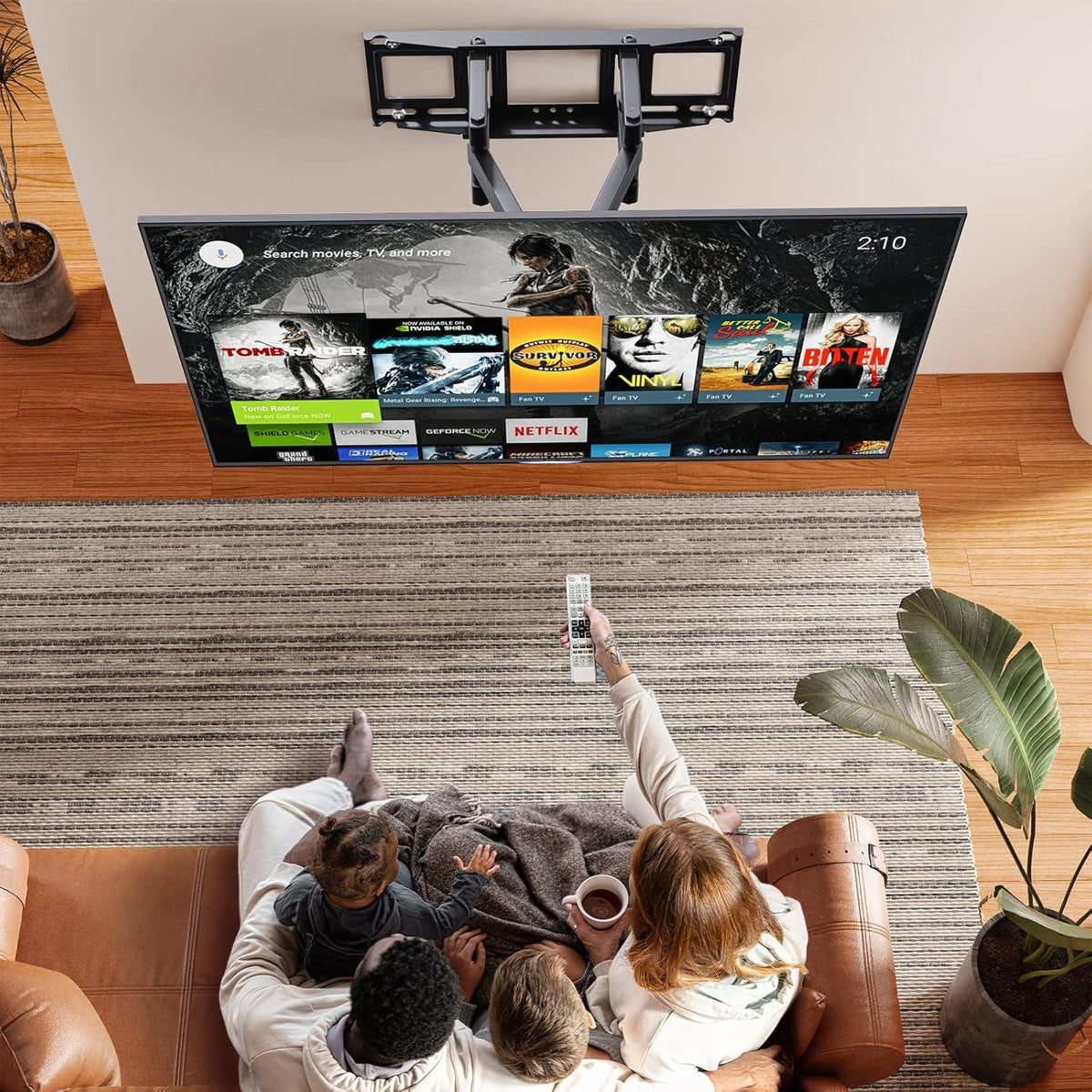TV Wandhalterung Schwenkbar Neigbar 32-70 Zoll Flach Curved Fernseher 40kg VESA 400x400mm