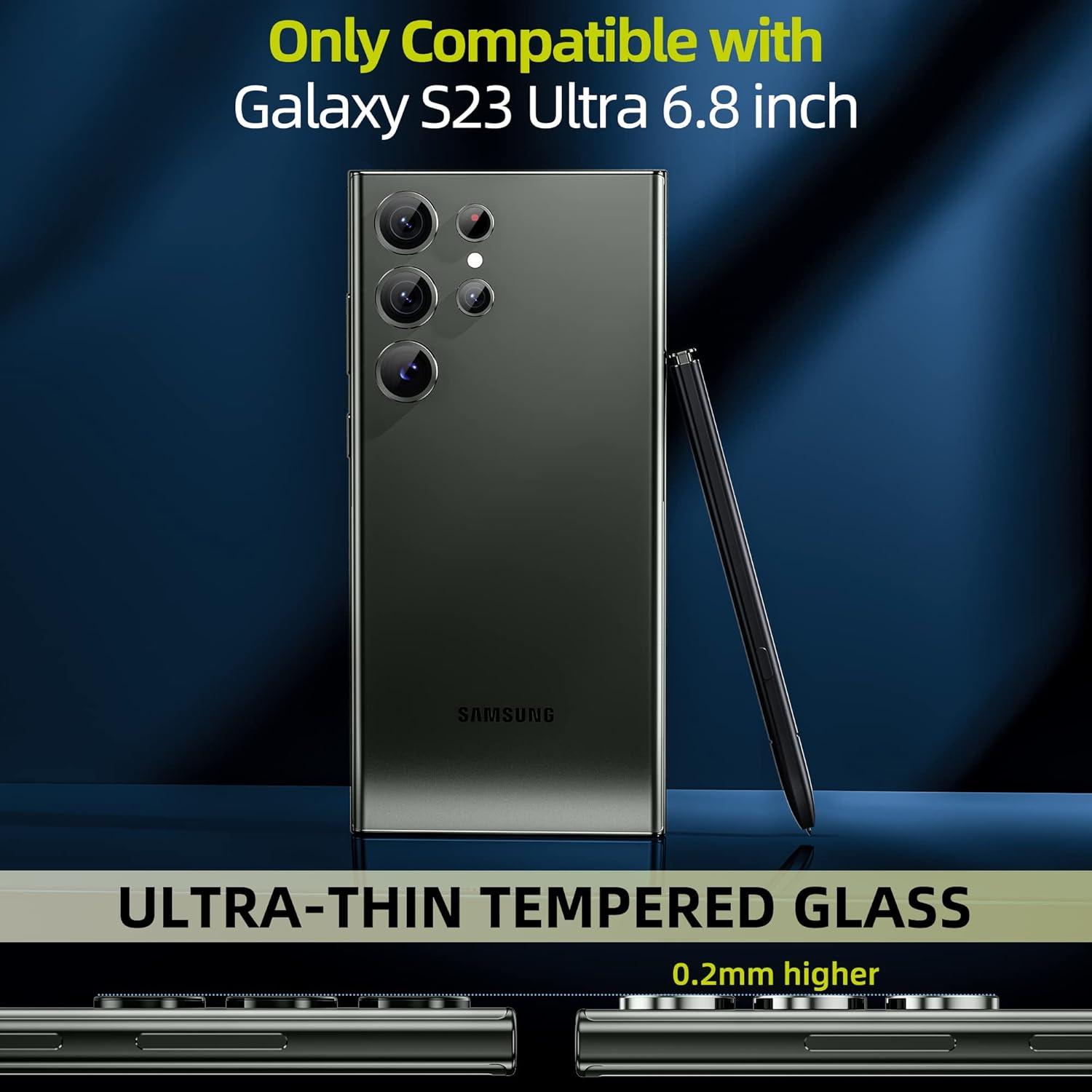 Kameraschutz Samsung Galaxy S23 Ultra Kratzfestes Glas Metallring Schutzfolie