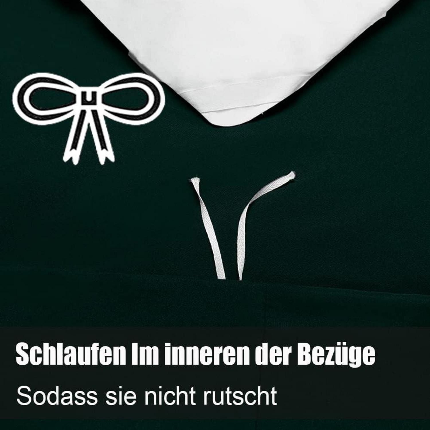 Grüne Mikrofaser Bettwäsche 200x220cm Set mit 2 Kissenbezügen