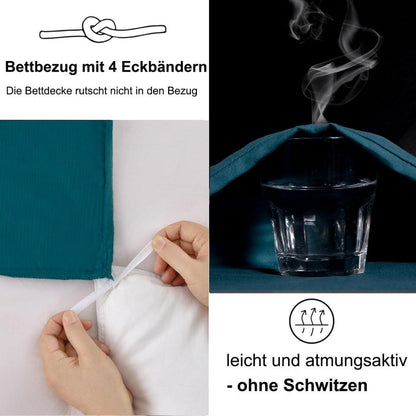 Bettwäsche Petrol Blau 200x200 Weich Mikrofaser 2er Set