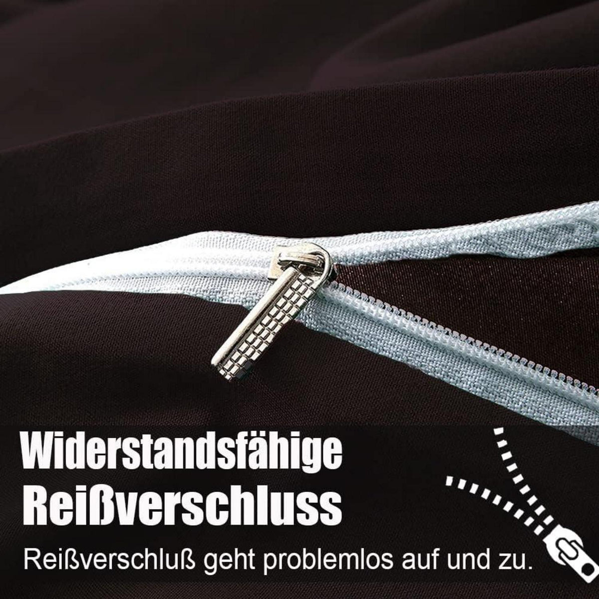 Soifox Bettwäsche Braun 135x200 6tlg. Mikrofaser Reißverschluss