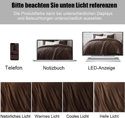 Bettwäsche Braun 135x200 6-teilig - Bettbezüge 135x200 + Kissenbezüge