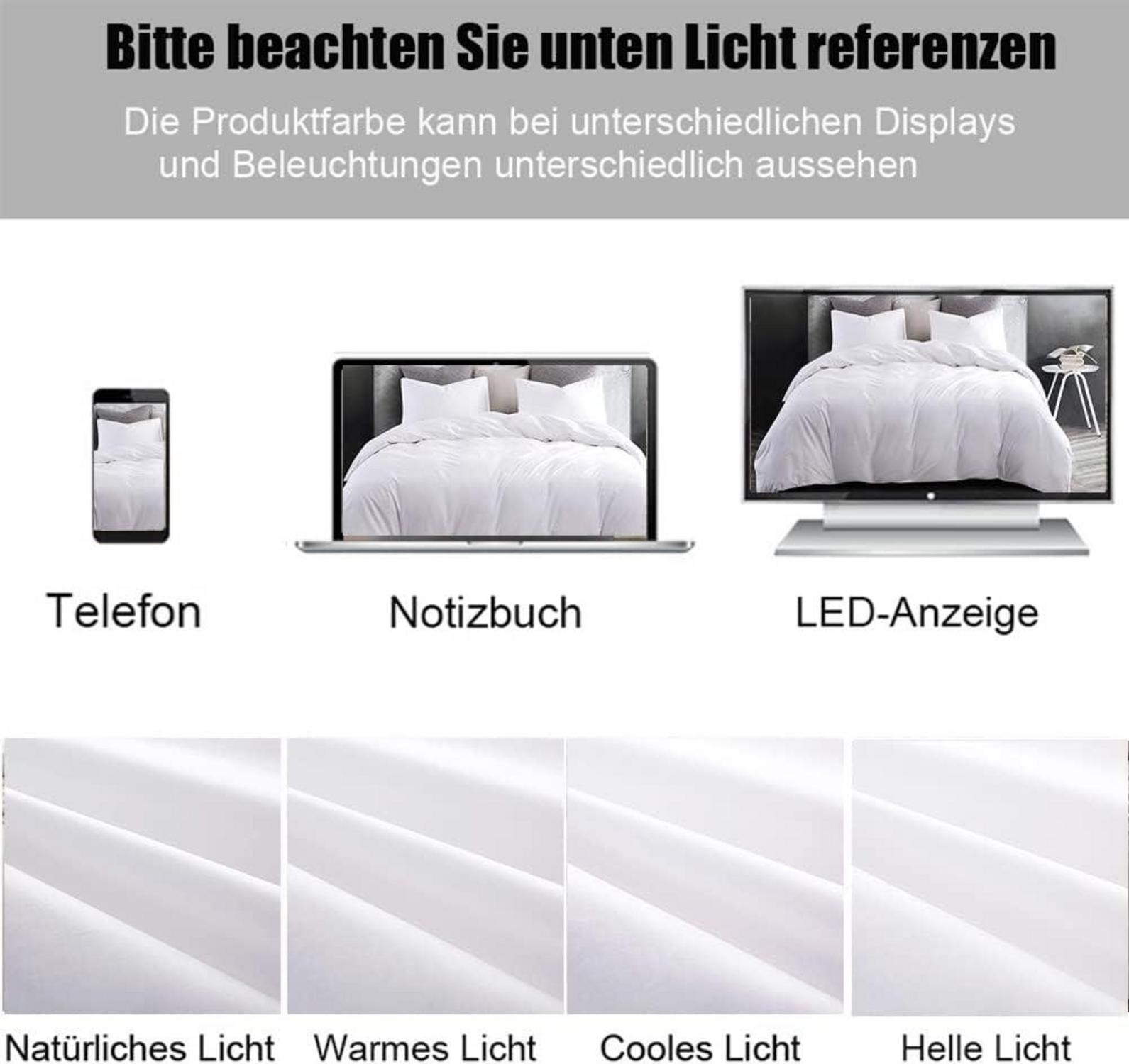Soifox Bettwäsche 200x200 Weiß Mikrofaser bügelfrei Knitterfrei Bettbezug Kissenbezug 2er Set