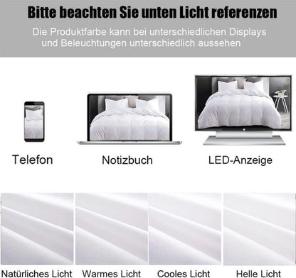 Soifox Bettwäsche 200x200 Weiß Mikrofaser bügelfrei Knitterfrei Bettbezug Kissenbezug 2er Set