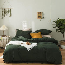 Bettwäsche 220x240 Mikrofaser Grün Kissenbezug 2er Set mit
