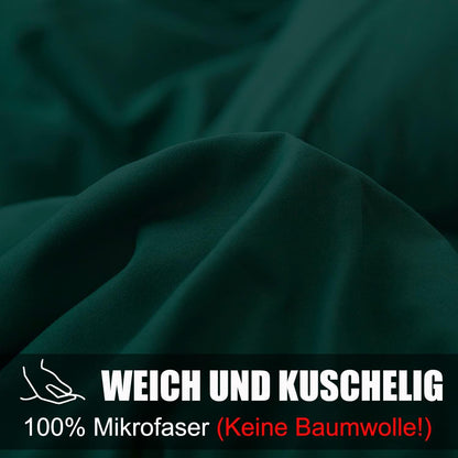 Soifox Bettwäsche 220x240 Grün 2er Set Mikrofaser