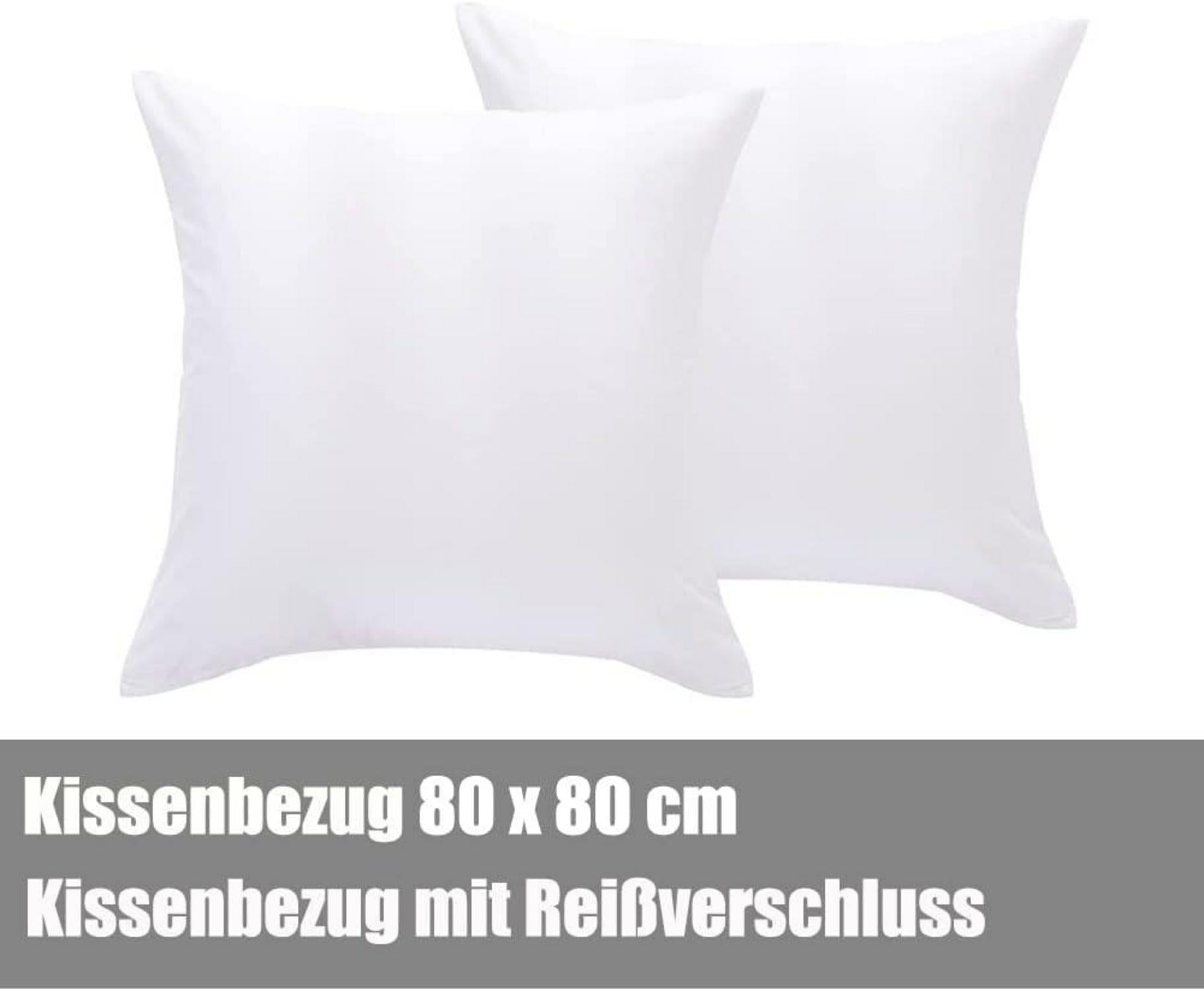 Soifox Bettwäsche Set 200x220 Weiß Mikrofaser Kissenbezug 80x80cm 2er Set
