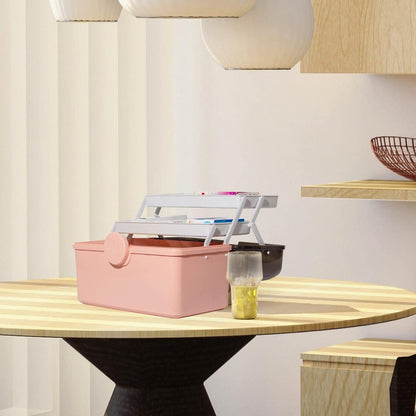 Theo&Cleo Medizinkoffer Aufbewahrung Hausapotheke Box Groß Pink