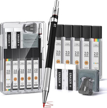 4B 2mm Druckbleistift Set mit Etui, 60 Stück Bleimine & Zubehör