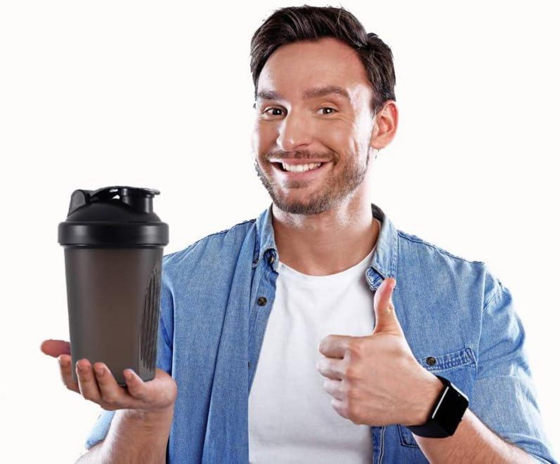 Protein Shaker Flasche 400ml Auslaufsicher BPA Frei Whey Shaker Schwarz Weiß 2er