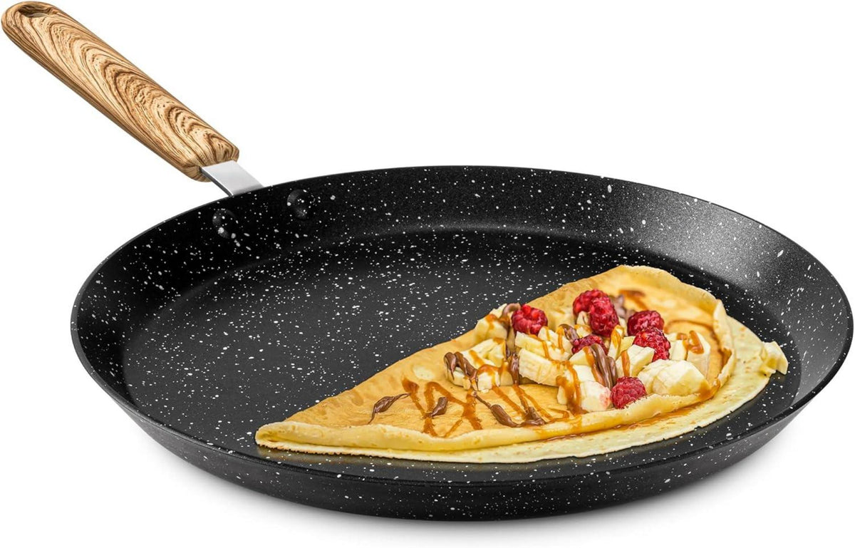 Antihaft Crepe Pfanne 28cm Induktion Schwarz mit Bakelit-Griff