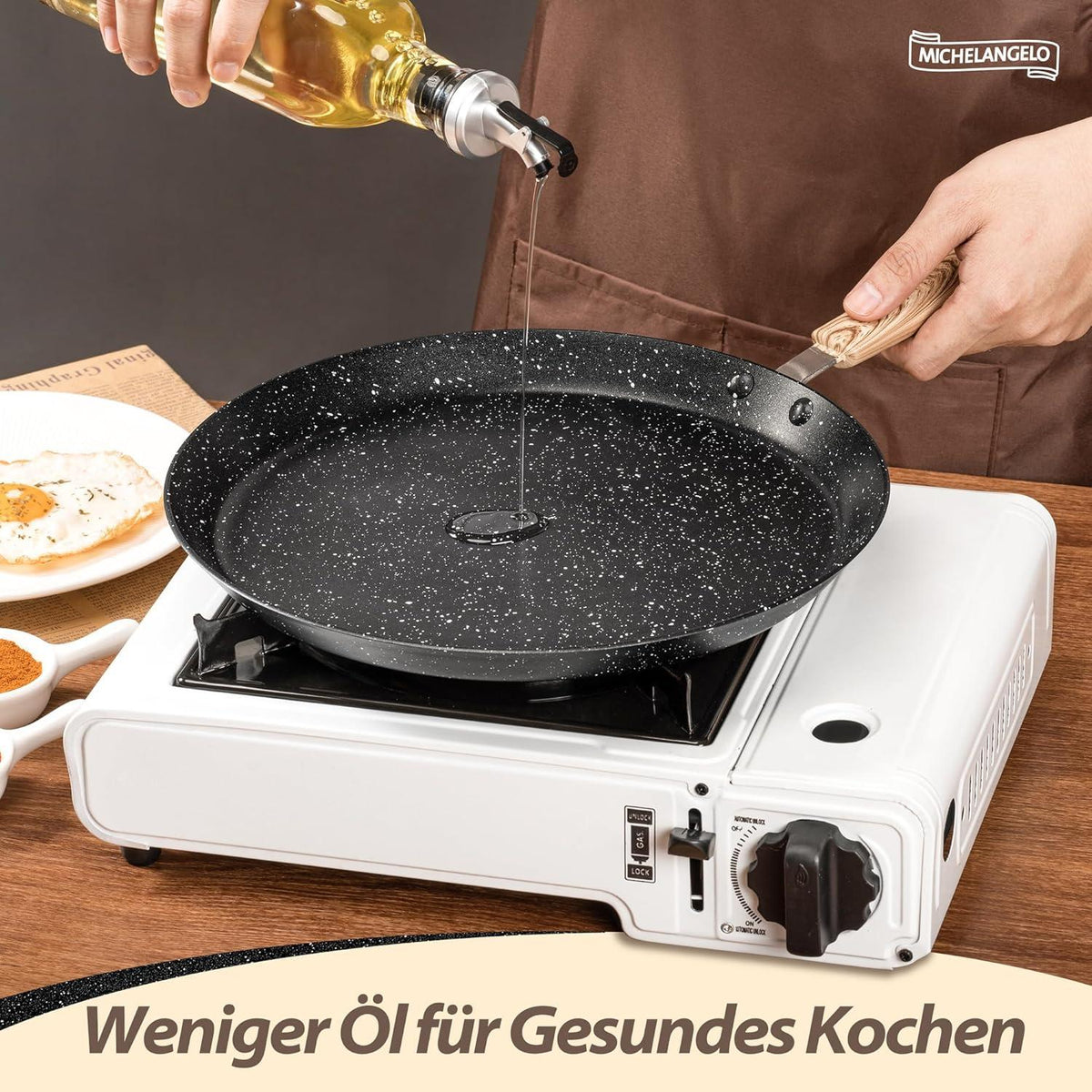 Crepe Pfanne 28cm Antihaftbeschichtet Induktion Schwarz