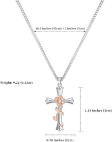 Kreuzkette Halskette Frauen Religiöser Glaube Rosegold 3cm