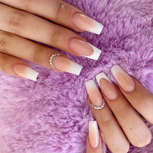 Press on Nägel Weiß Glänzend mit Strass 24 Stück für Nail Art