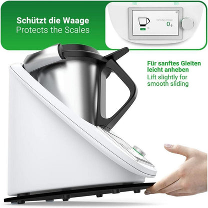 Gleitbrett für Thermomix TM6 TM5 - Acryl Rollbrett Schwarz