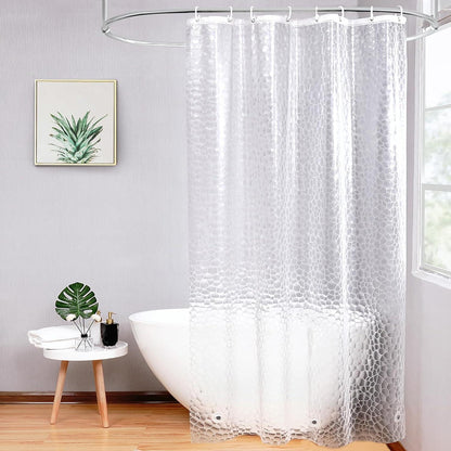 Duschvorhang Wasserdicht 120x180cm 3 Magnete Eva Halbtransparent 3D
