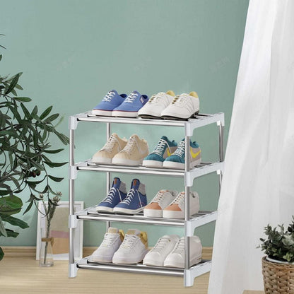 Kleines stapelbares Schuhregal 4 Ebenen Organizer White