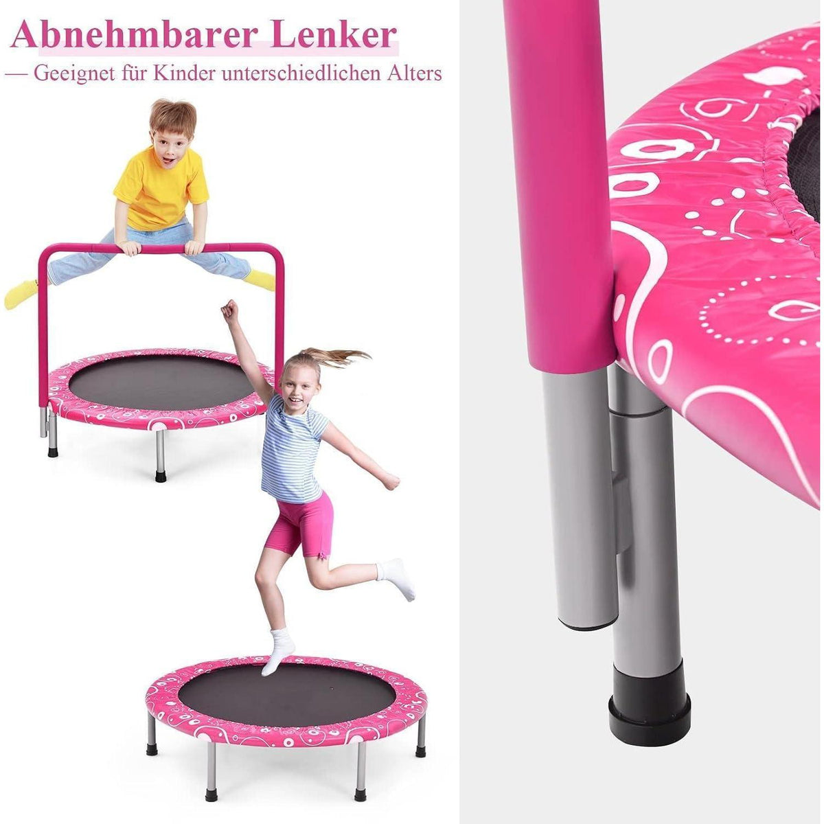 Faltbares Kindertrampolin 92x92cm mit Griff & Polster