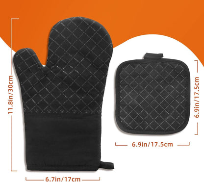 Ofenhandschuhe Topflappen Set 4er Hitzebeständig Anti-Rutsch