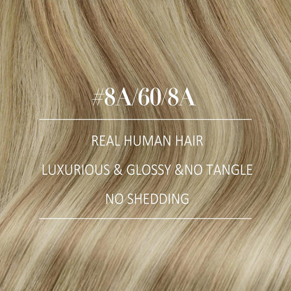 Echthaar Tressen Ombre Braun Blond 55cm zum Einnahen