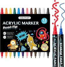 Acrylstifte Wasserfest Dual Tip 12 Acrylfarben Stifte Permanent