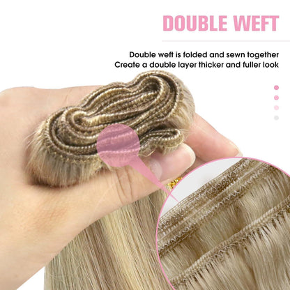 Blond Echthaar Tressen 55cm – Remy Haare zum Einnahen