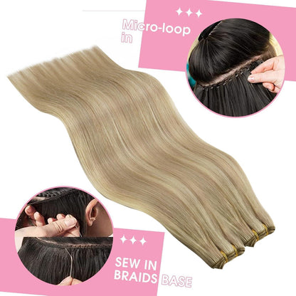 Blond Echthaar Tressen 55cm – Remy Haare zum Einnahen