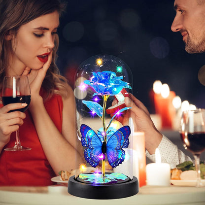 Schöne und das Biest Ewige Rose Geschenk - Galaxy Rose Blau