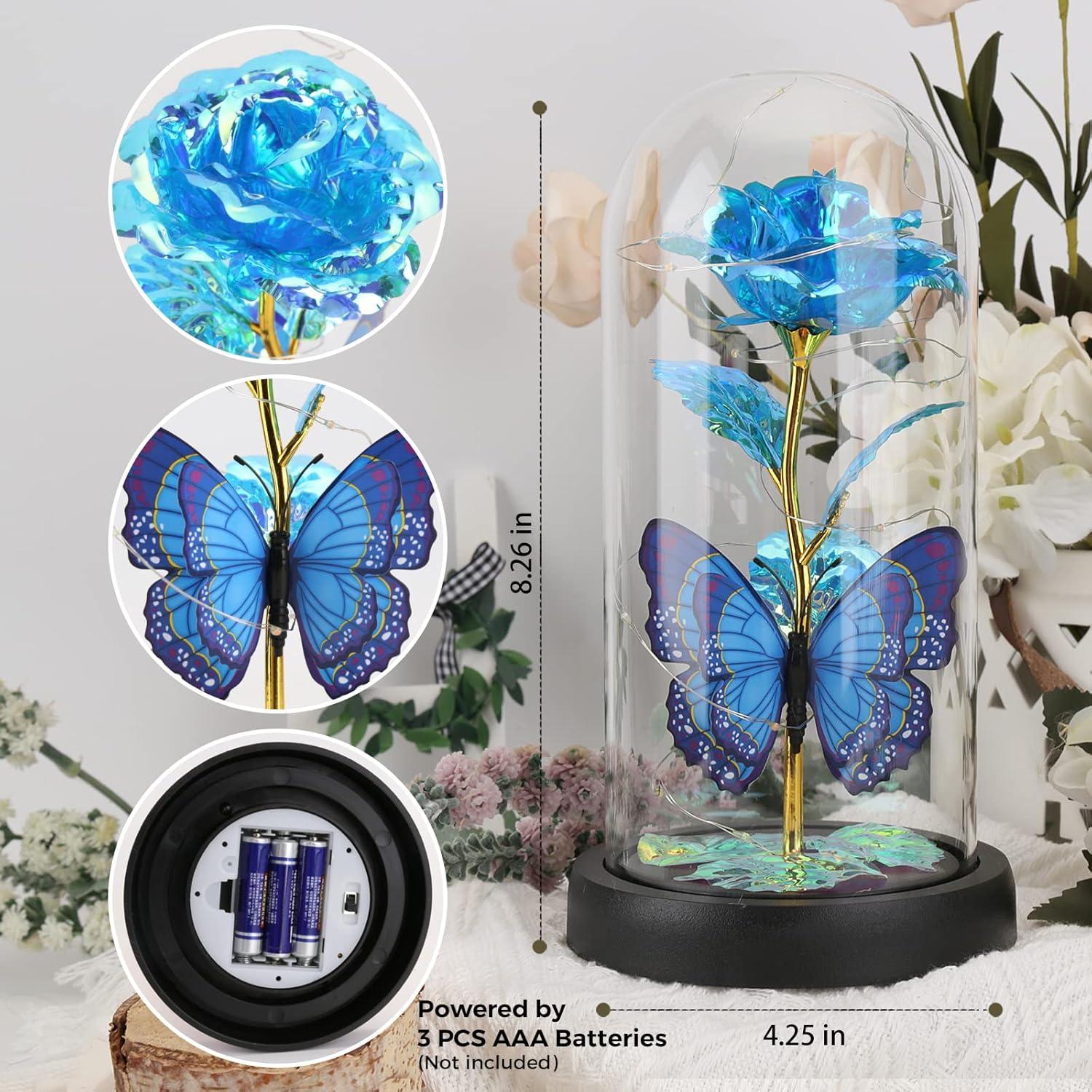 Schöne Biest Ewige Rose Galaxy Blau Schmetterling Geschenk