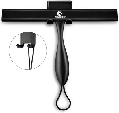 Duschabzieher Silikon mit Halterung Anti-Rost 27.9cm Ergonomie Schwarz
