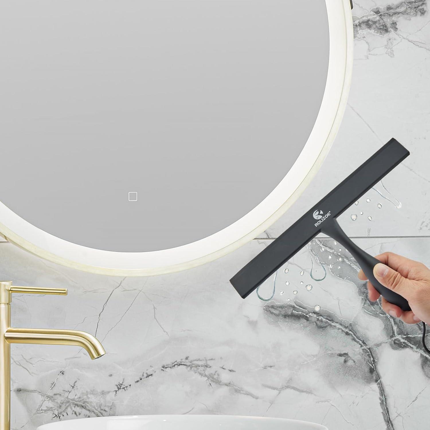 Duschabzieher Silikon 27.9cm Halterung Anti-Rost Schwarz