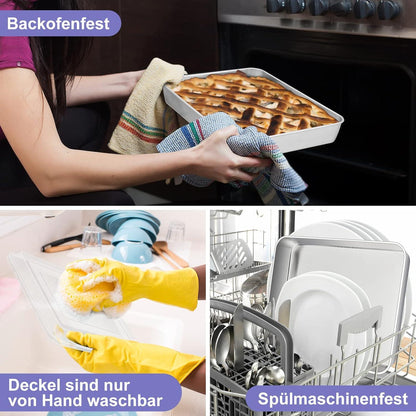 Herogo Tief Backblech 26,5x20,6x5 cm Edelstahl Kuchen Brownie Lasagna