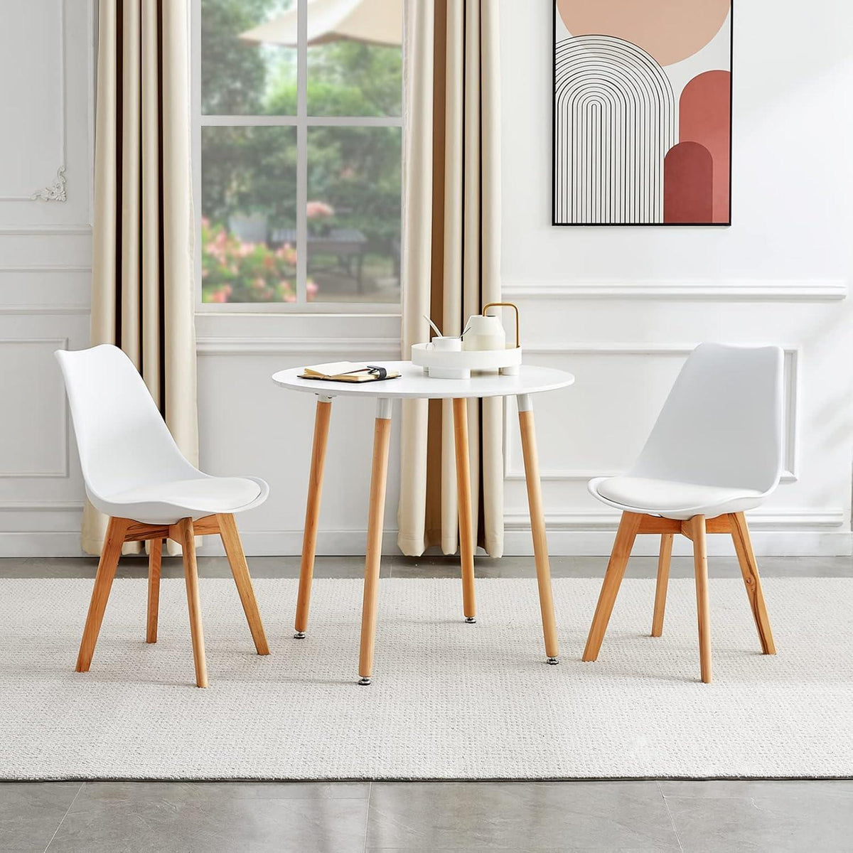 Moderner runder Esstisch weiß – Küchentisch 80x80cm MDF