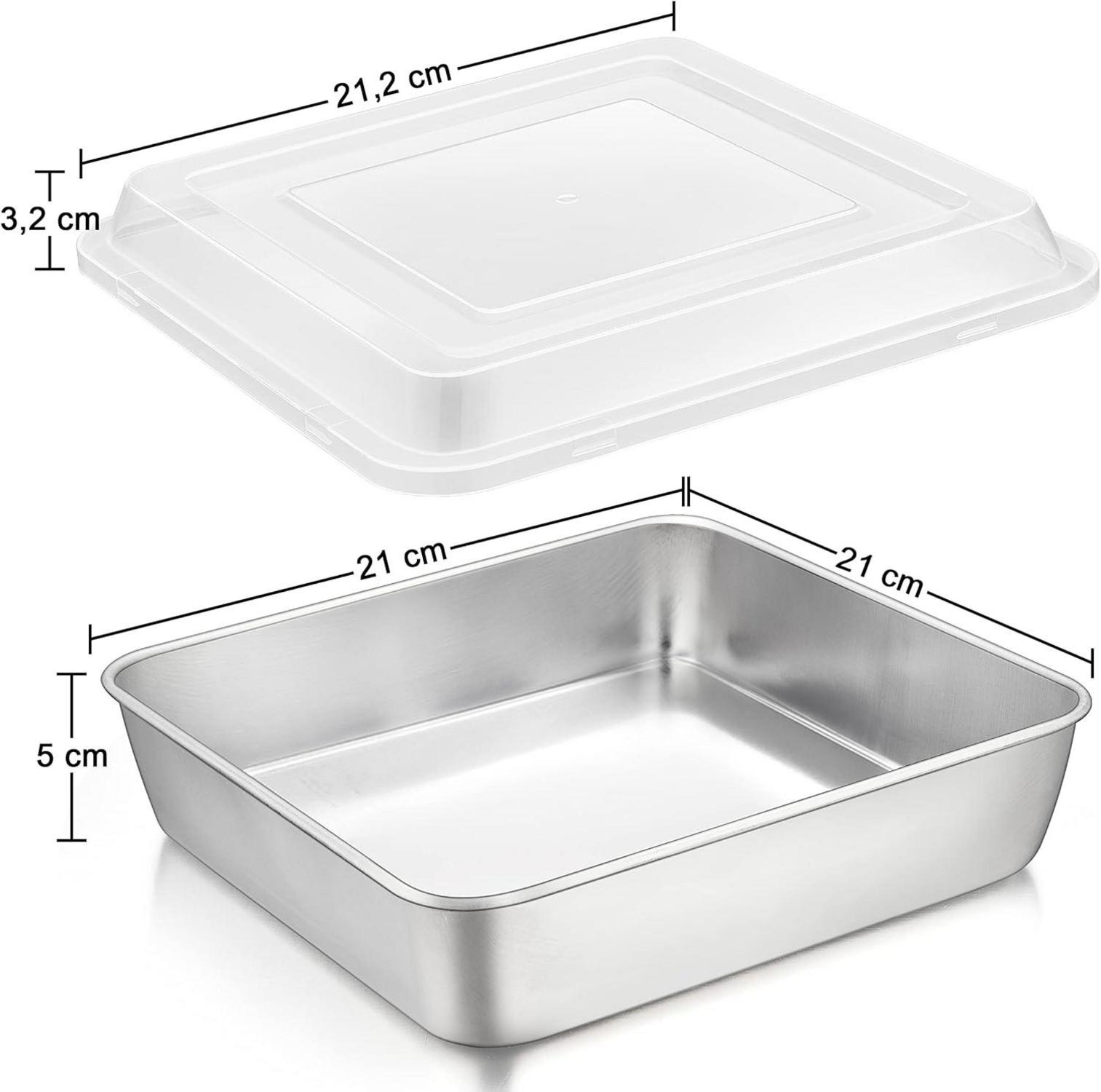 Herogo Kuchenform Edelstahl Quadratisch Backblech 21x5 cm