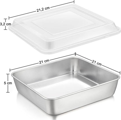 Herogo Kuchenform Edelstahl Quadratisch Backblech 21x5 cm