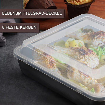 Kuchenform Edelstahl mit Deckel Backblech quadratisch Spiegelfinish