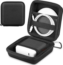 Schwarze Hartschalen Tasche für MacBook Ladegerät und Zubehör